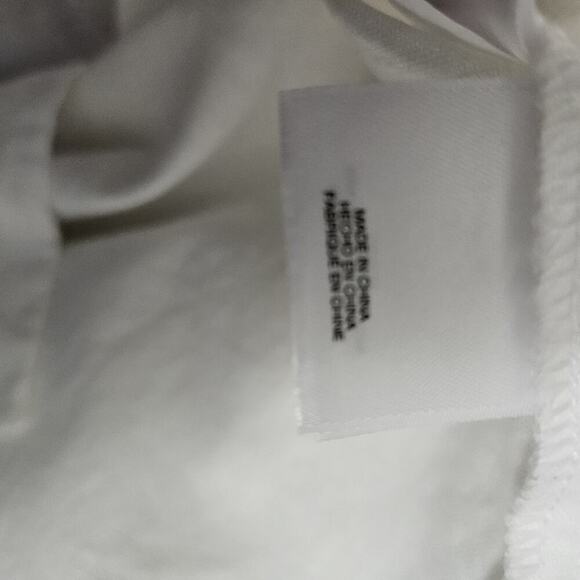 Pappagallo Women M White Linen Blend Tunic Top Blouse Pink Blue Embroidered - Picture 8 of 10